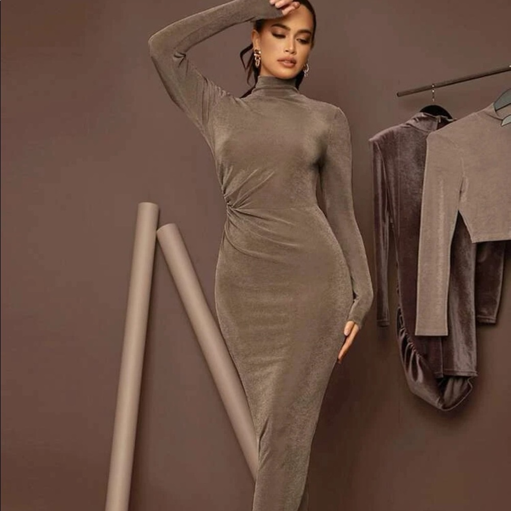 SHEIN taupe long dress